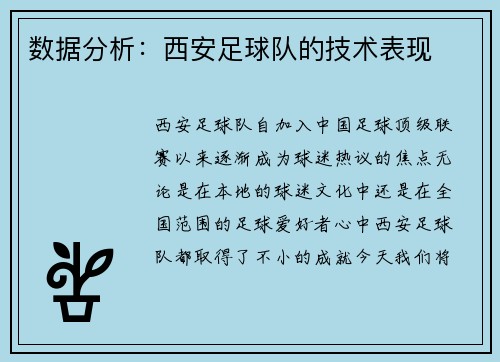数据分析：西安足球队的技术表现